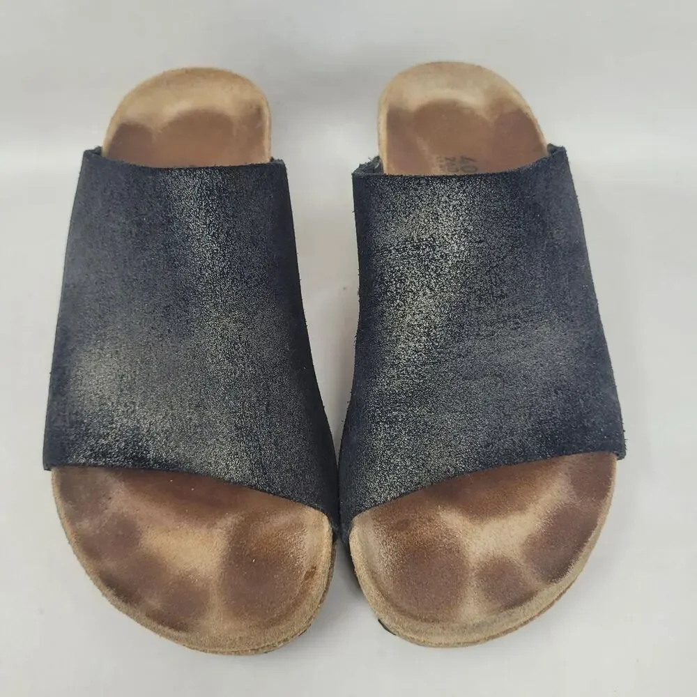 Papillio Birkenstock Sandals EU40 US9 Black Suede Namica Wedge Comfort Slip On